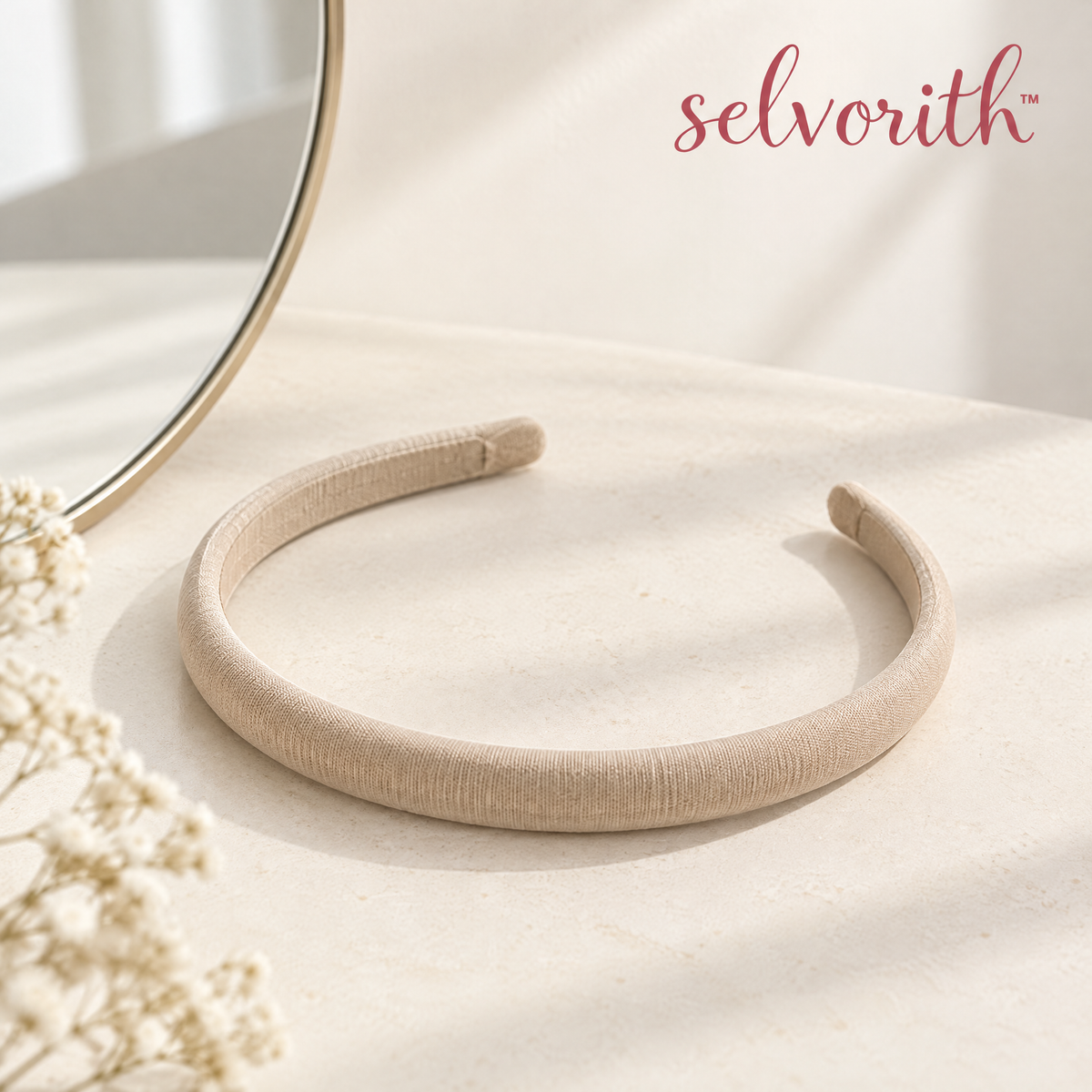 Selvorith™ Beige Textured Padded Headband