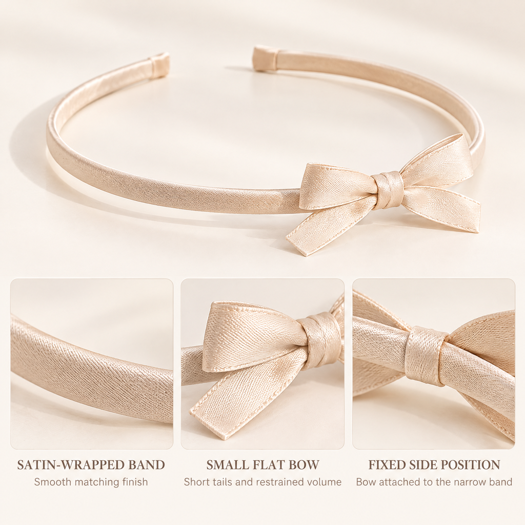Selvorith™ Champagne Satin Bow Headband