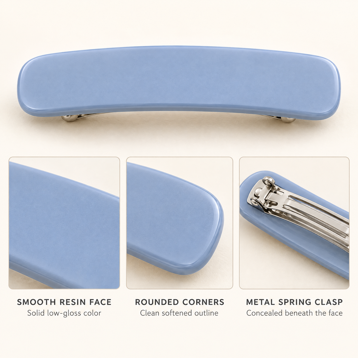 Selvorith™ Dusty Blue Minimalist Barrette