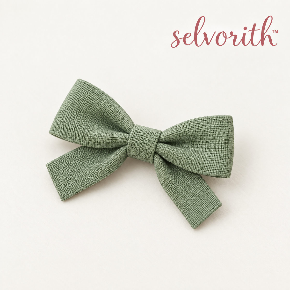 Selvorith™ Sage Green Textured Bow Hair Clip