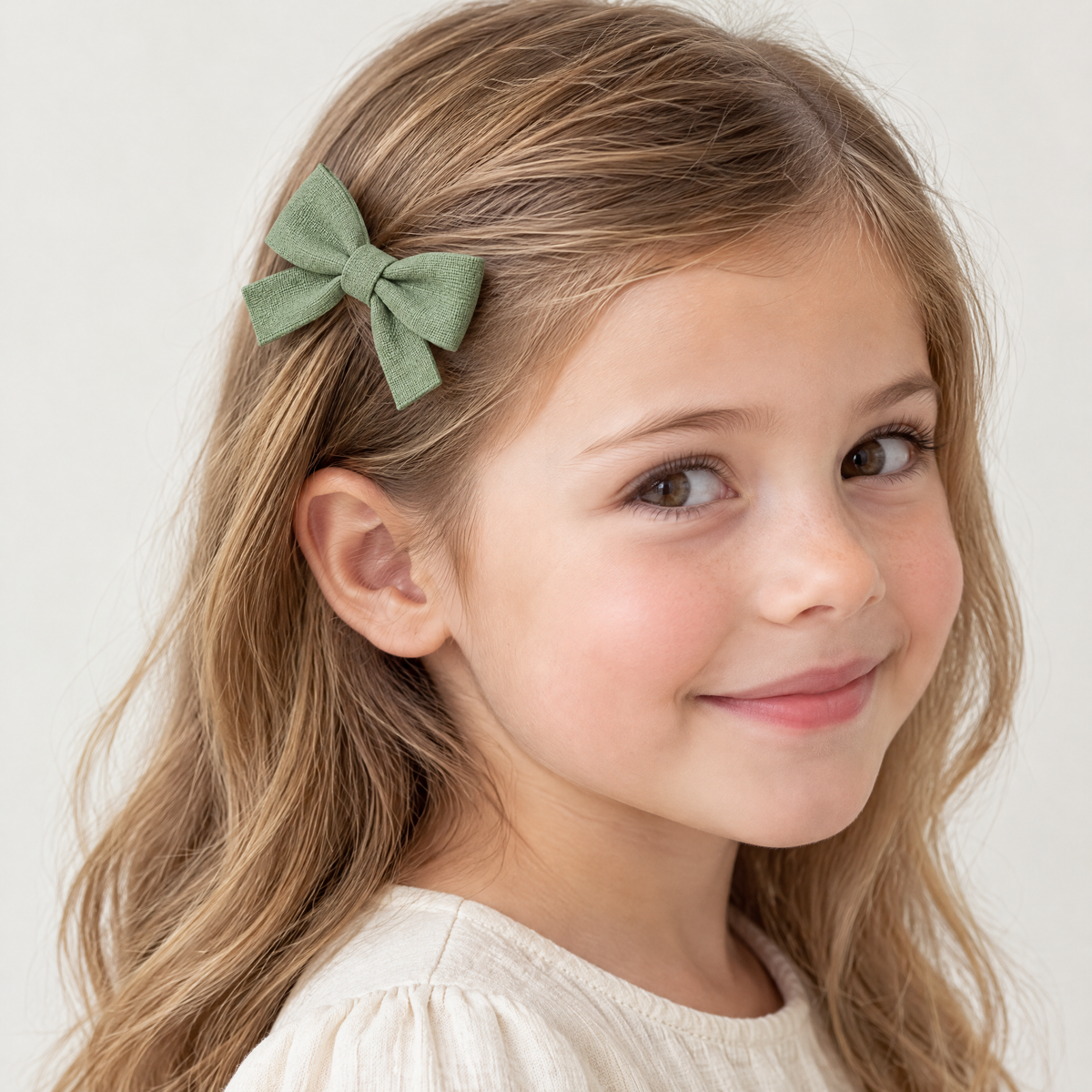 Selvorith™ Sage Green Textured Bow Hair Clip