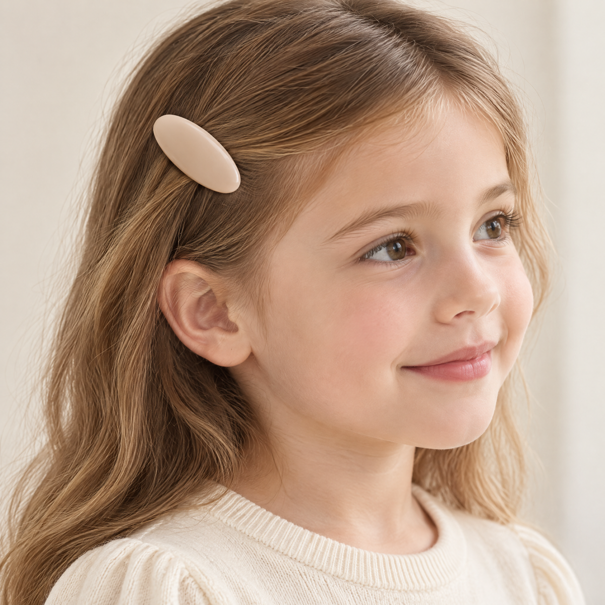 Selvorith™ Nude Glossy Oval Hair Barrette