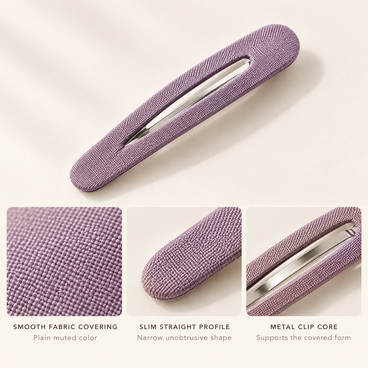 Selvorith™ Lavender Fabric Snap Hair Clip