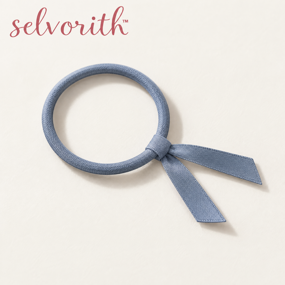 Selvorith™ Dusty Blue Ribbon Hair Tie