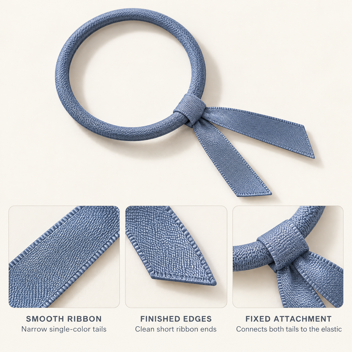 Selvorith™ Dusty Blue Ribbon Hair Tie