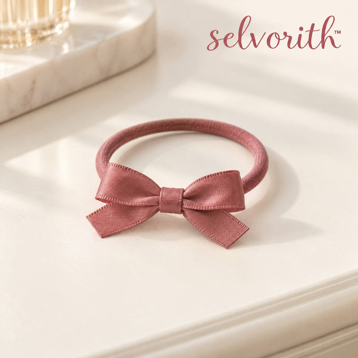 Selvorith™ Dusty Rose Bow Hair Tie