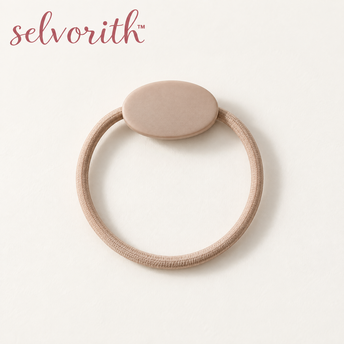 Selvorith™ Beige Oval Accent Hair Tie
