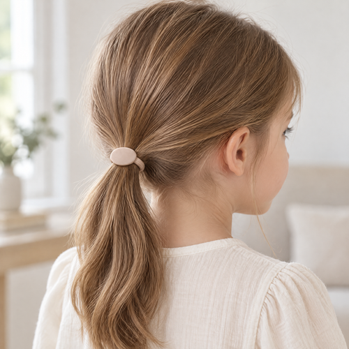 Selvorith™ Beige Oval Accent Hair Tie
