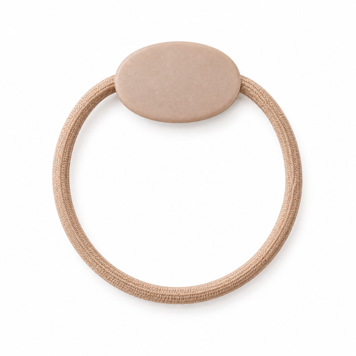 Selvorith™ Beige Oval Accent Hair Tie